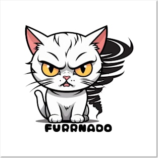 CUTE ANGRY CAT/FURRNADO Posters and Art